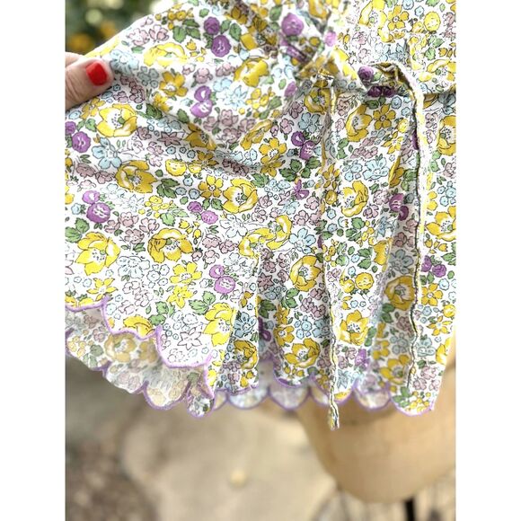 Mini Boden Lilac Ditzy Liberty Floral Multicolor Tie Waist Romper Size 6-7 Y - Picture 3 of 9